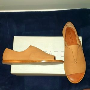 1. STATE Size 7 tan open toe leather flats